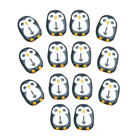 YELLOW DOOR Pre-Coding Penguin Stones, Set of 18 YUS1110